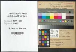 Entnazifizierung Werner Schramm , geb. 16.06.1914 (Vermessungstechniker)