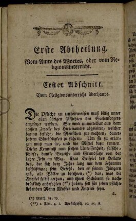 Erster Abschnitt. Vom Religionsunterricht überhaupt