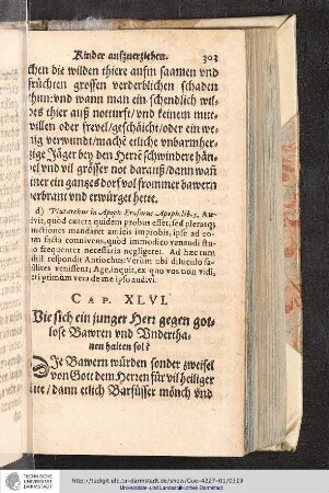 Cap. XLVI. Wie sich ein junger Herr gegen gottlose Bawren und Underthanen halten sol?