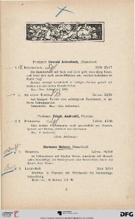 Sammlung von Oelgemälden moderner Meister u. A. (Nr. 1-156)