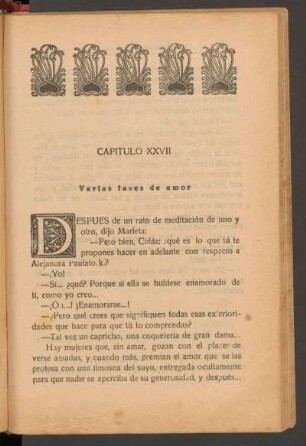 Capítulo XXVII - Varias fases de amor