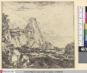[Berglandschaft mit Berg; The Little Bridge Near The Rock; Brug in de bergen]