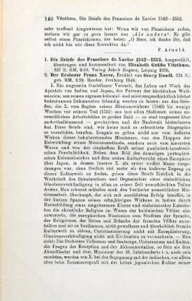 140-141 [Rezension] Francisco de Javier, Die Briefe des Francisco de Xavier