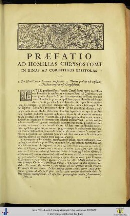 Praefatio ad homilias Chrysostomi.