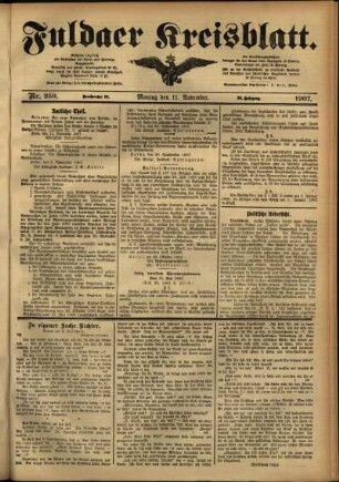 Ausgabe vom Montag, den 11. November 1907.