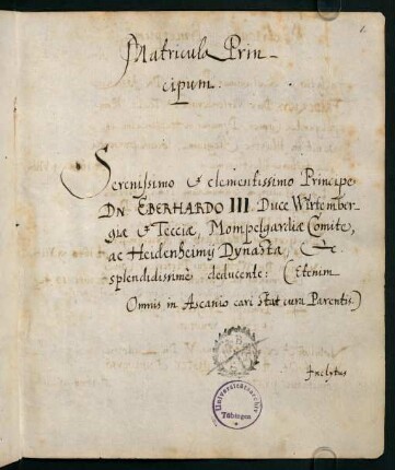 Matricula Principum