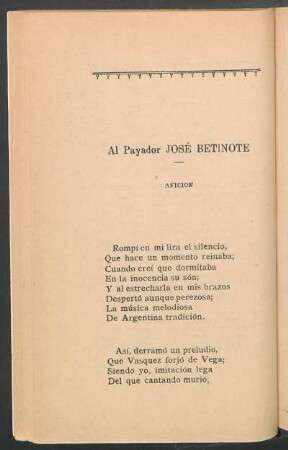 Al payador José Betinote