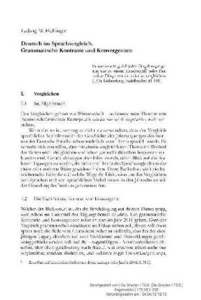 Deutsch im Sprachvergleich : grammatische Kontraste und Konvergenzen