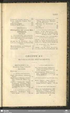 Gruppe XV. Musikalische Instrumente