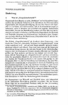 Einleitung. Was ist "Gesprächsrhetorik"?