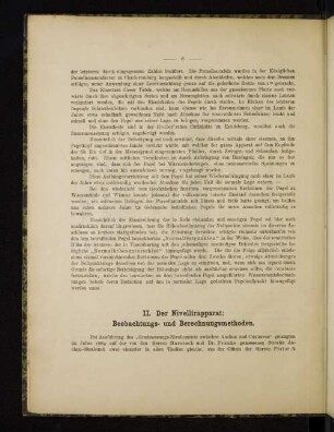 II. Der Nivellirapparat; Beobachtungs- und Berechnungsmethoden.