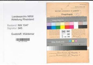 Entnazifizierung Waldemar Guetzlaff , geb. 29.11.1902 (Kaufmann)
