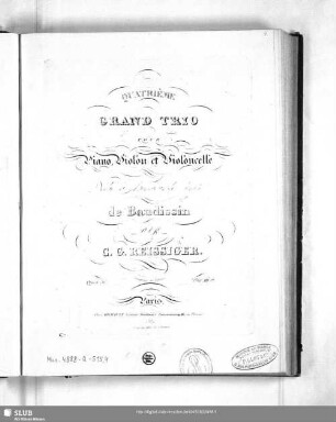 Quatrième grand Trio pour Piano, Violon et Violoncelle : Oeuv. 56