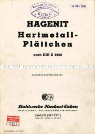 Hartmetallplättchen für Werkzeuge