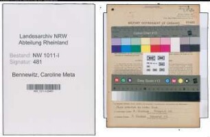 Entnazifizierung Caroline Meta Bennewitz , geb. 14.09.1898 (Kontoristin)