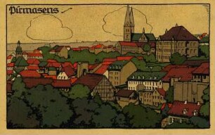 Pirmasens obere Stadt Aquarell