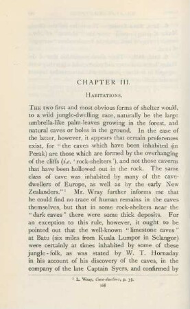 Chapter III. Habitations