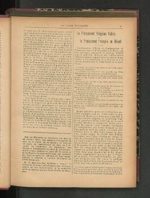 Le Protectorat Religieux Italien et le Protectorat Francais en Orient.