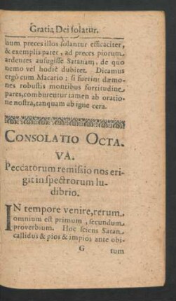 Consolatio Octava. Peccatorum remissio nos erigit spectrorum ludibrio.