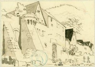 Freudenberg Stadtmauer mit Stützpfeiler, Mainseite