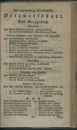 Der gegenwärtige Chursächsische Bergwerksstaat