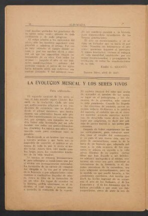 La evolución musical y los seres vivos