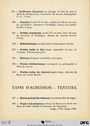 Tapis d'aubusson - Tenture (Nr. 107-108)