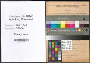 Entnazifizierung Heinz Marx , geb. 16.02.1921 (Beamter)