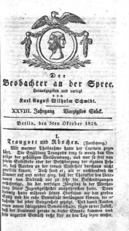 40. Stueck, 5. Oktober 1829