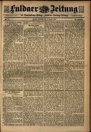 Ausgabe vom Dienstag, den 09. August 1898.