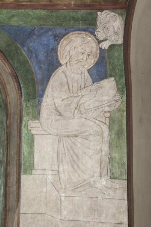 Szenen des Neuen Testaments — Christus als Weltenrichter mit Aposteln, Heiligen und Evangelisten — Evangelist Markus