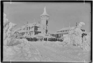 Keilberg (Klínovec). Kaiser-Franz-Josef-Aussichtsturm und Hotel