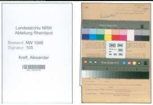Entnazifizierung Alexander Kreft , geb. 07.03.1901 ()
