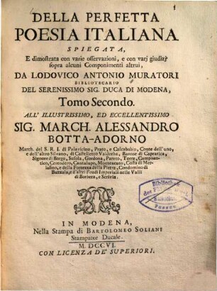Della perfetta poesia Italiana, 2