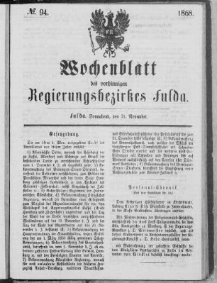 No. 94., Ausgabe vom 21. November 1868