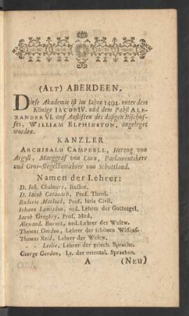 (Alt) Aberdeen - Zürch