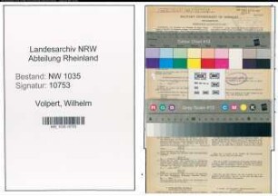 Entnazifizierung Wilhelm Volpert , geb. 11.05.1891 (Koksassistent)
