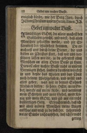 Gebet um wahre Busse.