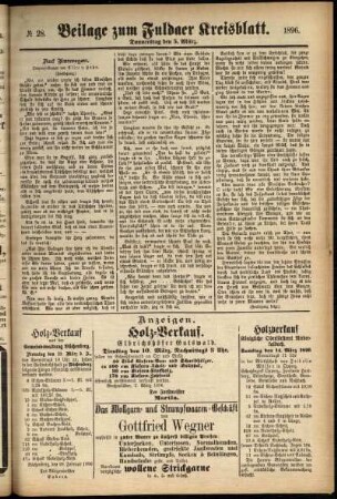 Zweite Ausgabe vom Donnerstag, den 05. März 1896.