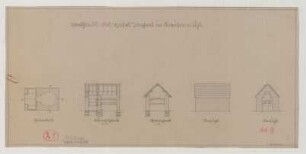 Kaisermühl (Kreis Lebus): Hof Zachert. Backhaus (Grundriss, Ansichten, Schnitte)