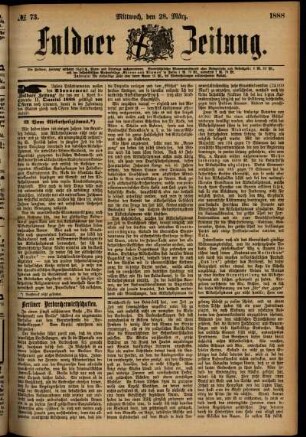 Ausgabe vom Mittwoch, den 28. März 1888.