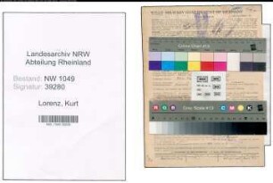 Entnazifizierung Kurt Lorenz , geb. 24.07.1905 (Werkmeister)