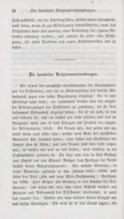 42-60 Die harmlosen Religionsversammlungen
