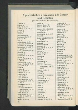 Alphabetisches Verzeichnis der Lehrer und Beamten