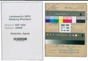 Entnazifizierung Agnes Welschen , geb. 01.11.1900 ()