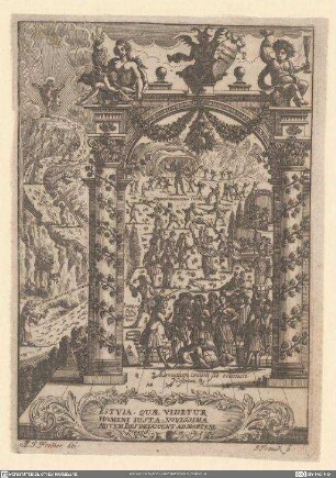 [evtl. Frontispiz aus einer Ausgabe von Rodericus,Alphonsus: Ubungen christlicher Tugenden und geistlicher Vollkommenheit?]
