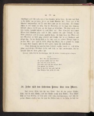 30. Jesus hält den sinkenden Petrus über dem Meere.