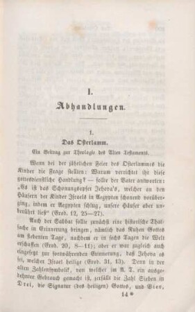 199-263 Das Osterlamm : ein Beitrag zur Theologie des Alten Testaments