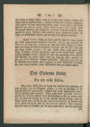 Das Siebende Gebot.