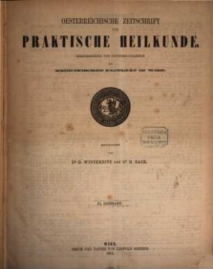 Österreichische Zeitschrift für praktische Heilkunde. 11. 1865